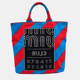 Miu Miu Blue Multicolor Red Fabric Miu Miu Blue/Red/Multicolor Fabric tote bag 1140141
