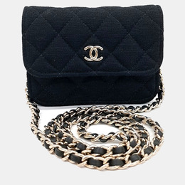 Chanel Black Fabric mini chain crossbody bag 1140178