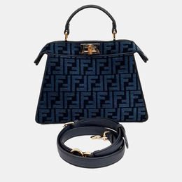 Fendi Navy Blue Fabric Peekaboo I SEE U Small bag 1140293