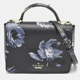 Kate Spade Black/Blue PVC Night Rose Cameron Street Hope Top Handle Bag 1141303