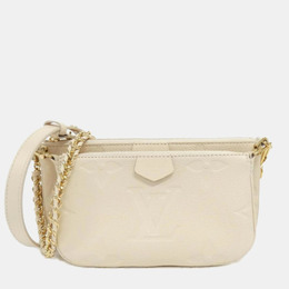 Louis Vuitton Cream Monogram Empreinte Leather Multi Pochette Accessoires Shoulder Bag 1141109