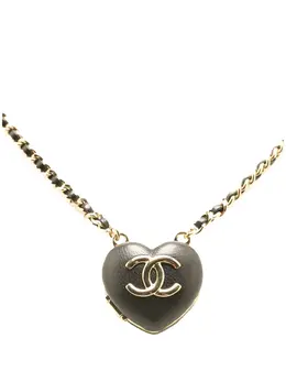 Chanel 2010-2024 Lambskin CC Heart Mirror Locket Pendant Necklace costume necklace 29960114