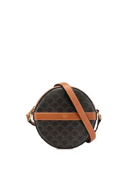 Celine 2020 Triomphe Coated Canvas Round Purse on Strap crossbody bag 29981475