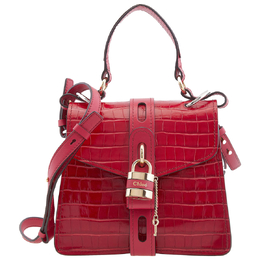 Chloe Calfskin Crocodile Embossed Small Aby Day Shoulder Bag chc19ws205a87634