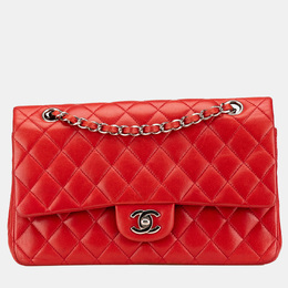 Chanel Red Medium Classic Lambskin Double Flap Bag 1131969