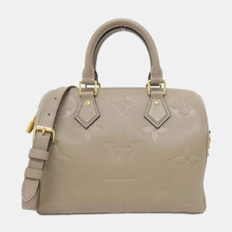 Louis Vuitton Tourterelle Monogram Empreinte Leather Speedy Bandouliere 25 Boston Bag 1141162