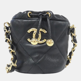 Chanel Black Calfskin Pillow Crush Clutch With Chain 1141242