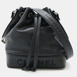 Chanel Black Caviar Leather Drawstrings Shoulder Bag 1141280