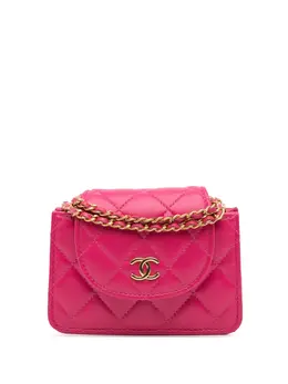 Chanel 2021-2024 CC Quilted Lambskin Flap Clutch On Chain crossbody bag 30022636
