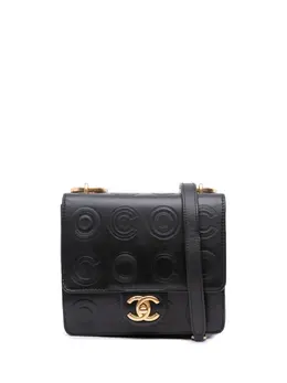 Chanel 2019 Mini Square Calfskin Coco Embossed Flap crossbody bag 30022654