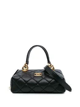 Chanel 2021-2024 Métiers d'Art CC Quilted Lambskin Box Top Handle satchel 30023475