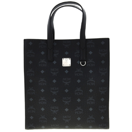 MCM Ladies Medium Aren Tote in Visetos- Black mmtcskc03bk001