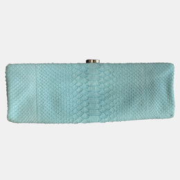 Chanel Mint Green Python Leather Clutch 1138079