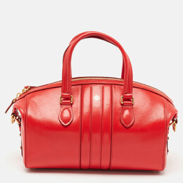 Bally Red Leather Small Beckett Week Top Handle Bag 1141443