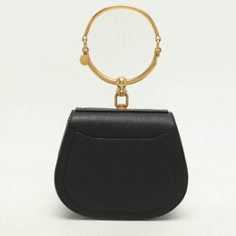 Chloe Chloé Black Leather and Suede Small Nile Bracelet Crossbody Bag 1141615