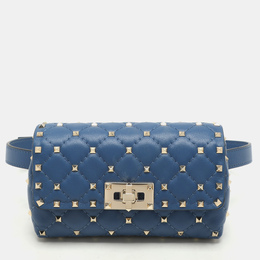 Valentino Blue Leather Rockstud Spike Belt Bags 1141761
