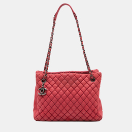 Chanel Pink Quilted Iridescent Calfskin New Bubble Tote 1142562