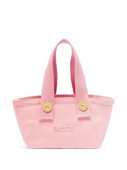 Patou small logo-embroidered trapeze-design tote bag 27685642