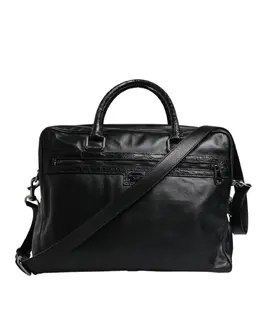 Dolce & Gabbana Black Leather Messenger Shoulder Strap Bag bag4337