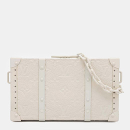 Louis Vuitton White Monogram Taurillon Leather Wallet Trunk Bag 1143848