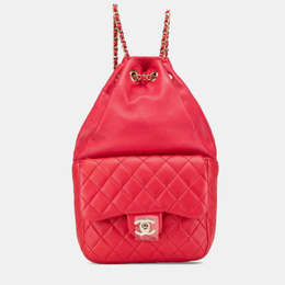 Chanel Red Lambskin Coco Mark Matelasse Backpack 1143955