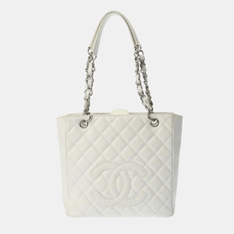 Chanel White Caviar Skin Petite GST Tote Bag 1143991