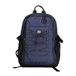 La Martina Blue Polyester Men Backpack la-20565
