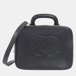 Chanel Black Caviar Leather Vanity Top Handle Bag 1144005