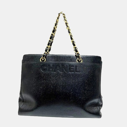 Chanel Black Caviar Leather Chain Tote Bag 1144025