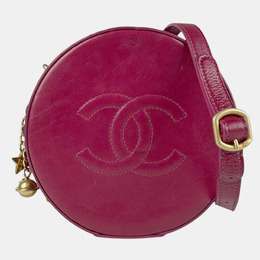 Chanel Bordeaux Leather Round Chain Shoulder Bag 1144037