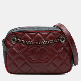 Chanel Dark Red/Black Small Bicolor Quilted Calfskin Ballerine Camera Bag 1144122