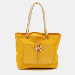 Michael Kors Mustard Canvas and Leather Amy Tote 1144313