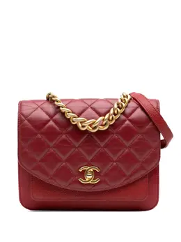 Chanel 2019 Small Quilted Calfskin and Caviar Chain Handle Flap satchel 30060178