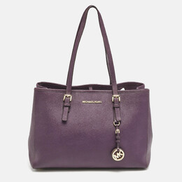 Michael Kors Purple Leather Medium Jet Set Tote 1144324