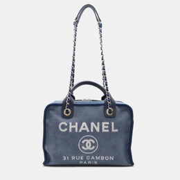 Chanel Blue Canvas Deauville Bowling Bag 1145193