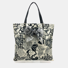 Chanel White Canvas Printed Camellia Tote Bag 1145225