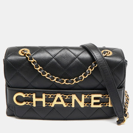 Chanel Black Quilted Leather Small Enchained Flap Bag 1088032