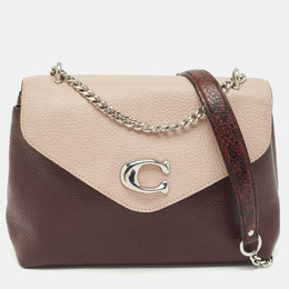 Coach Burgundy/Pink Leather Tammie Shoulder Bag 1144842