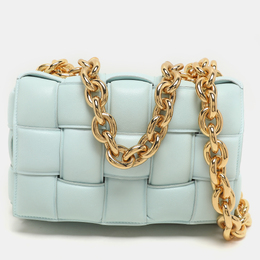 Bottega Veneta Blue Padded Intrecciato Leather Chain Cassette Shoulder Bag 1145779