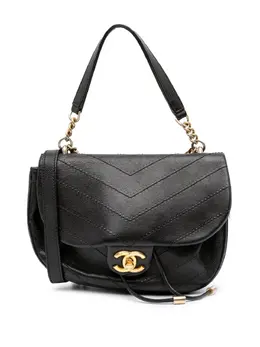 Chanel 2017-2018 CC Chevron Calfskin Round Flap satchel 30065864