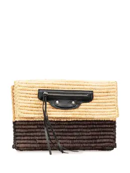 Balenciaga 2014 Motocross Classic Envelope Giant 12 Raffia clutch bag 30093697