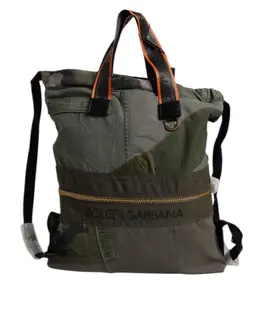 Dolce & Gabbana Military Green Patchwork Rucksack Backpack Bag bag4401