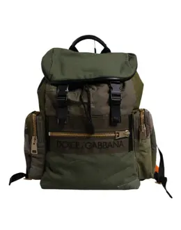 Dolce & Gabbana Green Patchwork Travel Backpack Military Bag bag4634