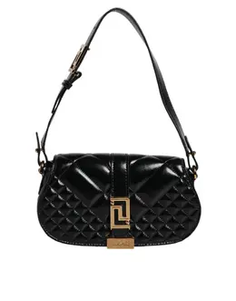 Versace Black Calf Leather Quilted Shoulder Strap Bag bag4392