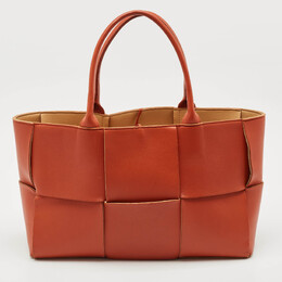 Bottega Veneta Brown Intreccio Leather Medium Arco Tote 1146027