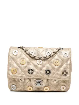 Chanel 2014-2015 Paris-Dubai Small Perforated Metallic Lambskin Medals Flap shoulder bag 30096706