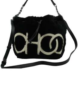 Женская сумка Jimmy Choo из кожи с ручкой сверху и через плечо, черный 7596299649084 | black