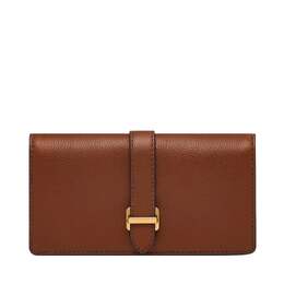 Fossil Женская сумка-кошелек из кожи Emery с большой застежкой в ​​два сложения, коричневый 7806453907516 | brown