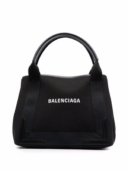 Balenciaga Navy Cabas Small Canvas Tote Bag 3399332hh3n1000