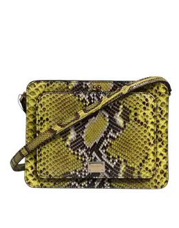 Dolce & Gabbana Green Exotic Leather DG Plaque Crossbody Clutch Bag bag4599